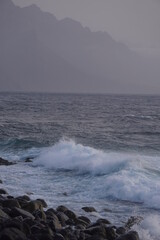 Waves breaking in the sea