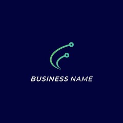Obraz premium design logo creative letter F and link connection