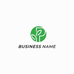design logo combine letter P and leaf