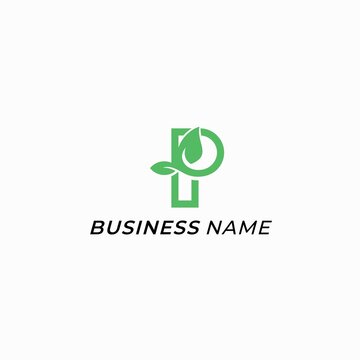 design logo combine letter P and leaf
