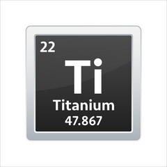 Titanium symbol. Chemical element of the periodic table. Vector stock illustration.