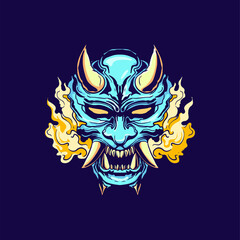 demon mask oni japanese style 