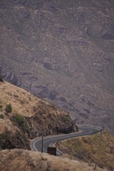 A road going up the mountains
