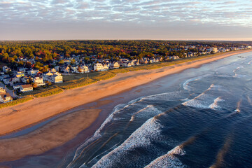 Aerial view of Old Orchard beach in Maine
