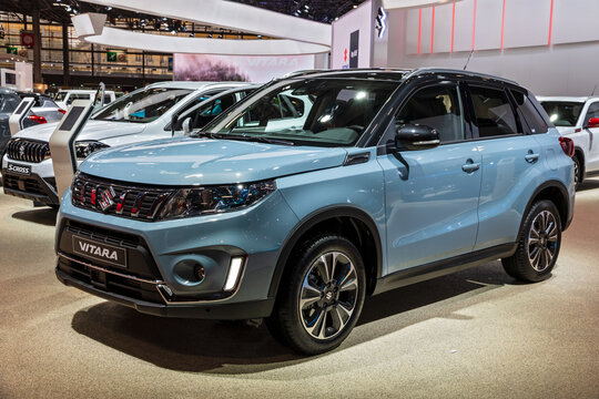 Suzuki Vitara car showcased at the Paris Motor Show. 