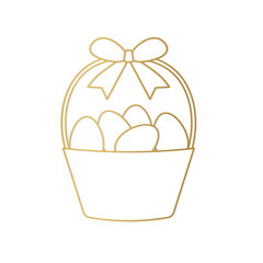 Fototapeta premium golden easter egg basket - vector illustration