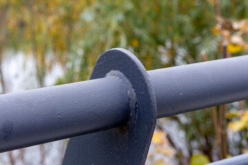 Painted metal fence from pipes
