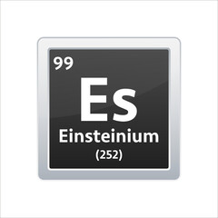 Fototapeta premium Einsteinium symbol. Chemical element of the periodic table. Vector stock illustration