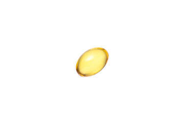 Vitamin E capsule isolated on a white background.
