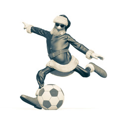 santa claus is playing football