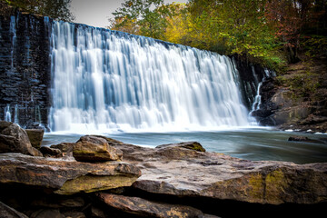 Long exposure of the Roswell Mill Waterfall in Roswell, Georgia.