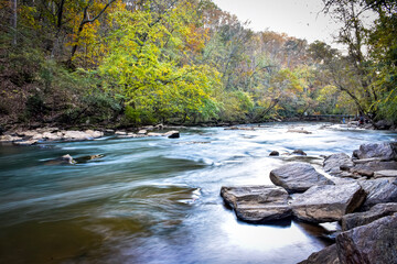Long exposure of the stream near the Roswell Mill Waterfall in Roswell, Georgia.
