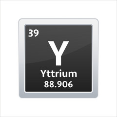 Yttrium symbol. Chemical element of the periodic table. Vector stock illustration.