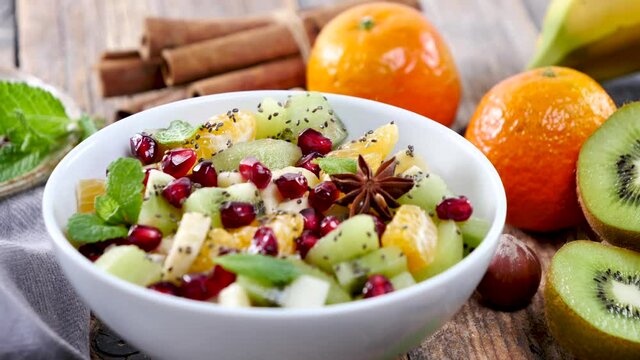 fresh fruit salad with ingredients