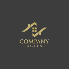 roof home logo design 