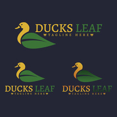 Obraz premium Leaf duck logo vector, Perfect to use for ecology industry, nature life or related to leaf duck.