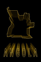 Map of Angola, Gold Map On Black Background - obrazy, fototapety, plakaty