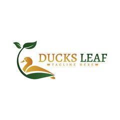 Leaf duck logo vector, Perfect to use for ecology industry, nature life or related to leaf duck.