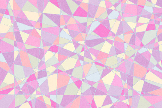 淡いピンクとベースの小さな直線分割のモザイク模様
