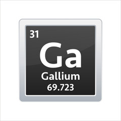Obraz premium Gallium symbol. Chemical element of the periodic table. Vector stock illustration.