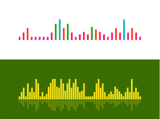 Set of Waves of the equalizer isolated on background. EQ Vector Illustration.