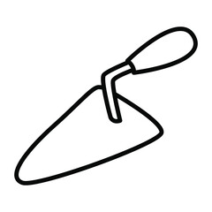 Spatula labor tool. Isolated clip art   illustration in doodle style.