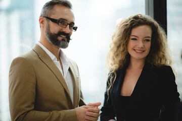 business manager team are meeting to discussion talk together in modern office