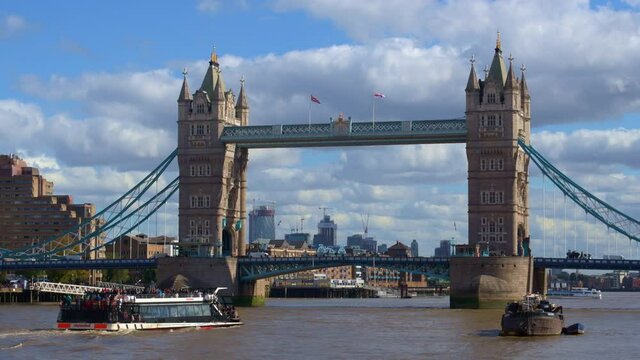 London, England, City Area Tower bridge Central Time Lapse
