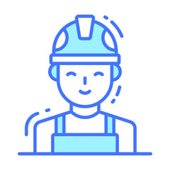 engineer icon, single avatar vector illustration