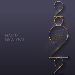 Holiday greeting card with golden 2022 New Year logo. Vector illustration. Holiday design for greeting card, invitation, calendar, etc.