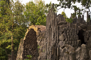 Bridge of Devil (Rakotzbrucke) over Rakotzsee lake at Park Kromlau near Gablenz. Germany