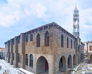 The blck basalt stone Armenian St Giragos Church in Diyarbakir, Turkey