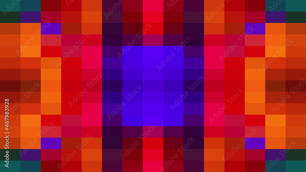 Poster colored mosaic background, computer generated. surface of multi-colored blocks. 3d rendering of dyna