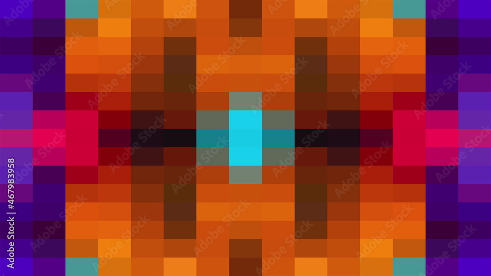 Poster colored mosaic background, computer generated. surface of multi-colored blocks. 3d rendering of dyna
