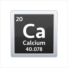 Calcium symbol. Chemical element of the periodic table. Vector stock illustration