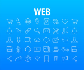 Web icon set. Business. Email icon. Video chat. Vector stock illustration