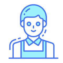 young man icon, single avatar vector illustration 