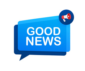 Megaphone with good news. Megaphone banner. Web design. Vector stock illustration