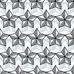 Fototapeta na wymiar Star background, geometric pattern. Gray textured template on a white background. Seamless pattern.