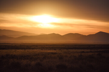 sunset in the mountains