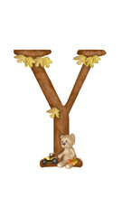  Do you know how the bear is having fun in autumn?Capital Letter Y. The original children's autumn alphabet with a wonderful teddy bear, which learns the letters with kids.