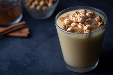 Boza or Bosa, traditional Turkish drink with roasted chickpea