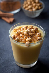 Traditional Turkish drink with roasted chickpea Boza or Bosa