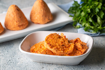 Traditional Turkish Spicy Surk Cheese Balls with Olive Oil from Hatay in Turkey. (Turkish name; Surk peynir)