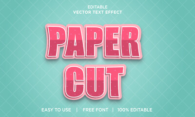 Paper style 3d editable text effect Premium Vector