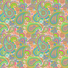 Hand drawn t Paisley Seamless Pattern for kids design, party, anniversary, birthday. Design for banner, poster, card, invitation and scrapbook 