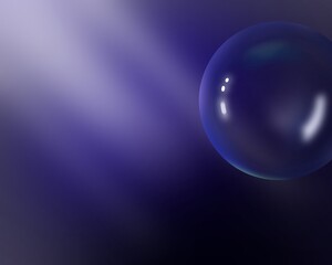 Abstract dark blue gradient background with an air bubble 