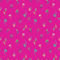 Floral seamless pattern. Small abstract flowers