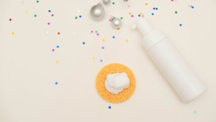  a Christmas greeting concept for cosmetic brands