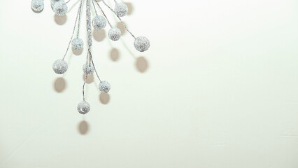 Obraz premium creative inverted Christmas tree made of silver berries and branches,